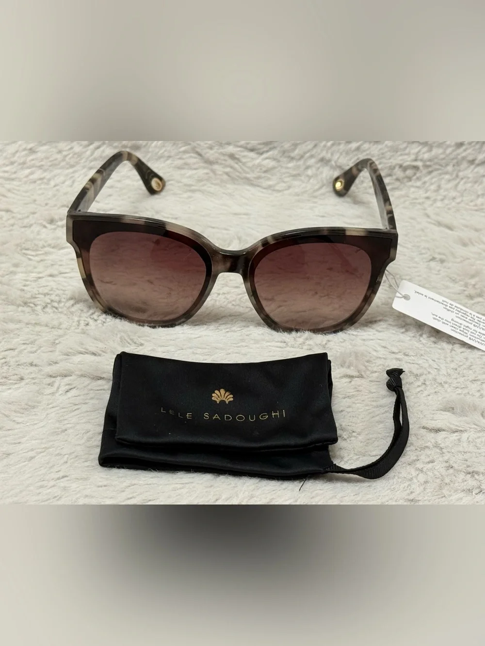 Lele Sadoughi Tortoise Frame with Gradient Brown Lenses Sunglasses